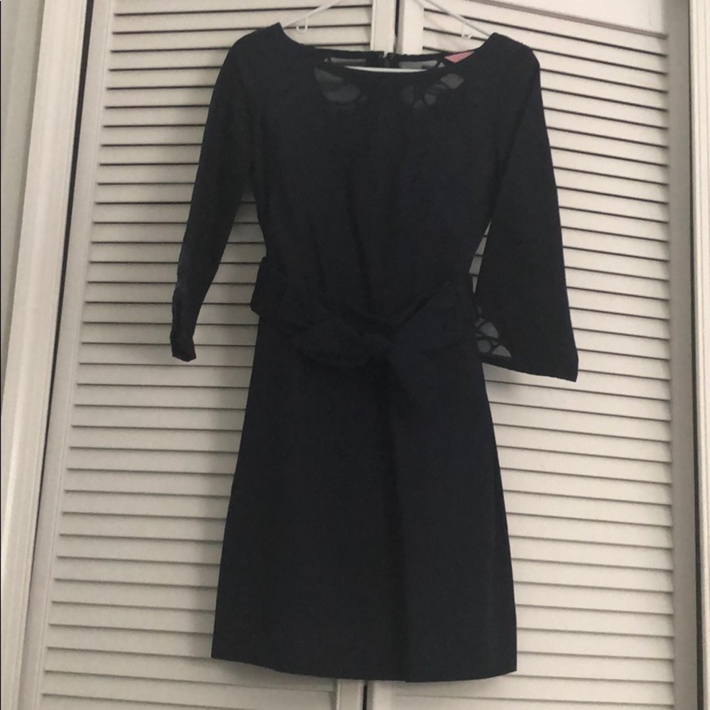 Lilly Pulitzer Navy Dress with bow belt Sz 2